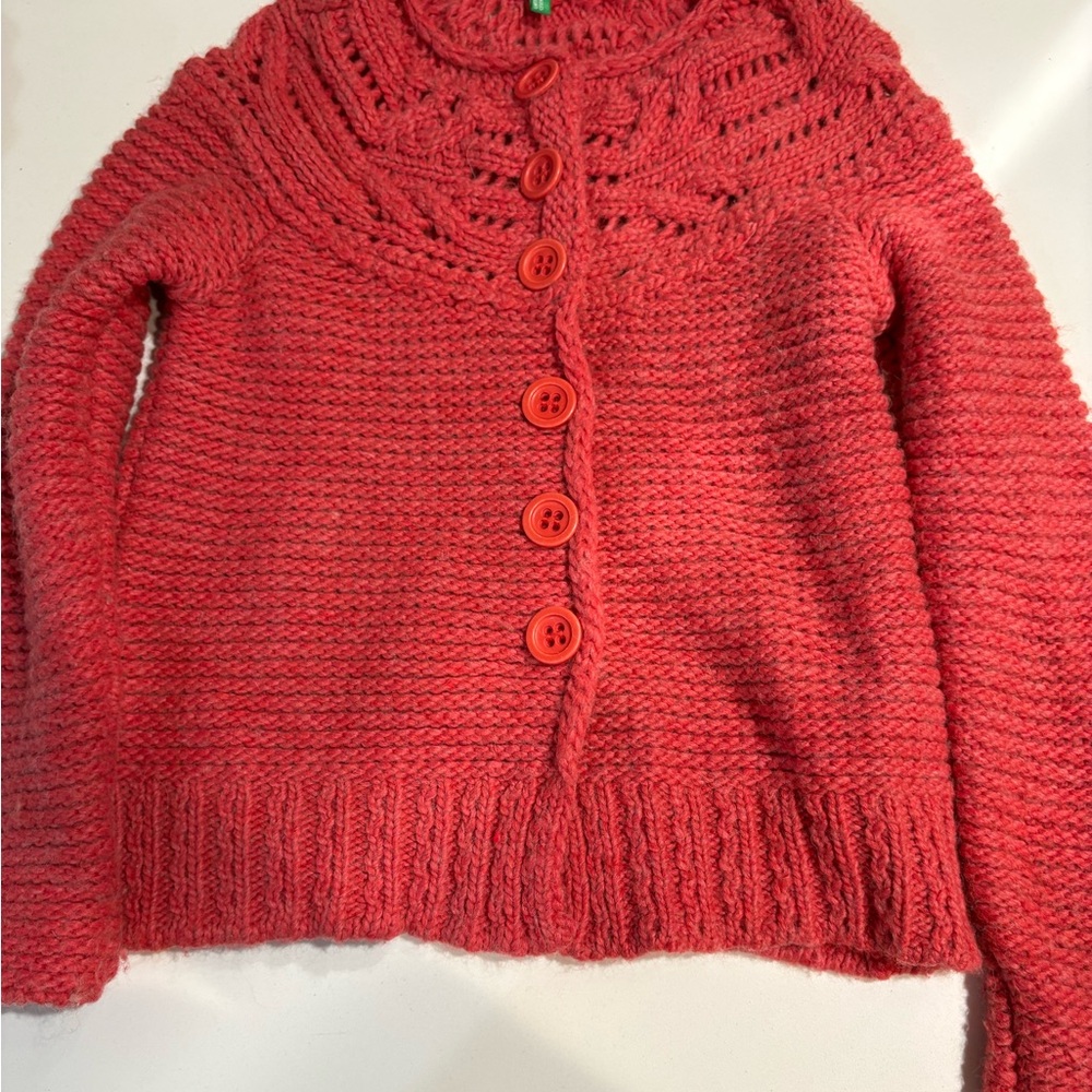 United Colors Of Benetton Coral Knit Cardigan
